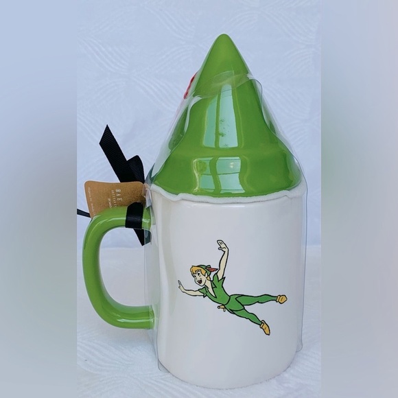 Rae Dunn Disney Peter Pan Lidded Feather Cap Mug - Picture 2 of 5